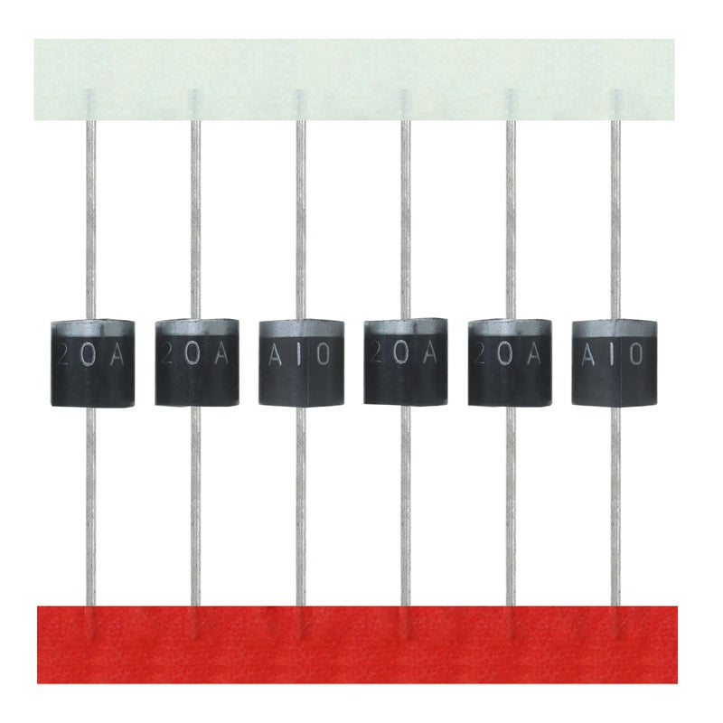 AUKENIEN 20 pieces 20A10 rectifier diode 20 A 1000 V R-6 axial rectifier diodes 20 amps 1000 volts electronic silicone diodes
