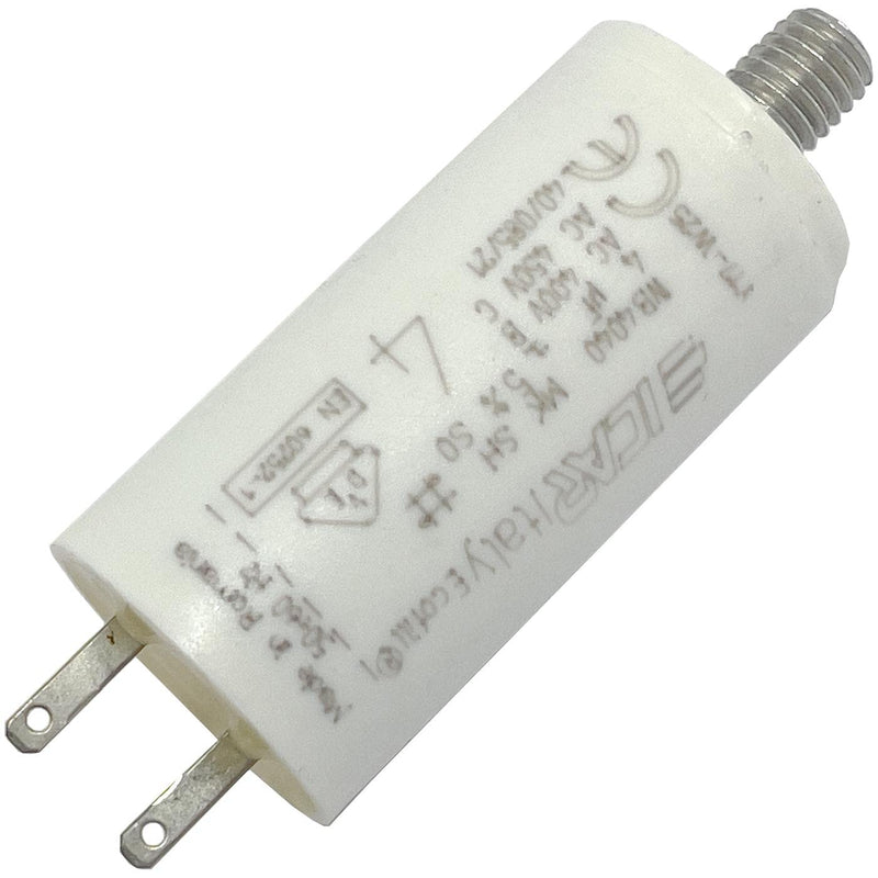 Starting Capacitor Motor Capacitor 4µF 400V 25x51mm Plug 2.8x0.8mm ICAR 4uF
