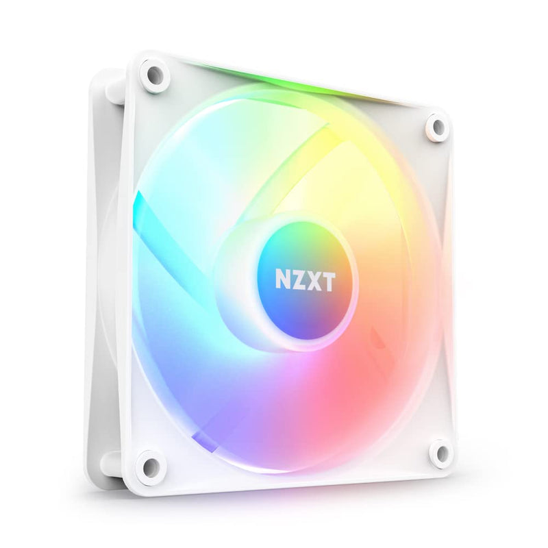 NZXT F120 RGB Core - 120mm Hub Mounted RGB Fan - 8 Individually Controllable LEDs - Semi Transparent Fan Blades - Hydrodynamic Bearing - PWM Control - CAM Software - White 120mm Weiß