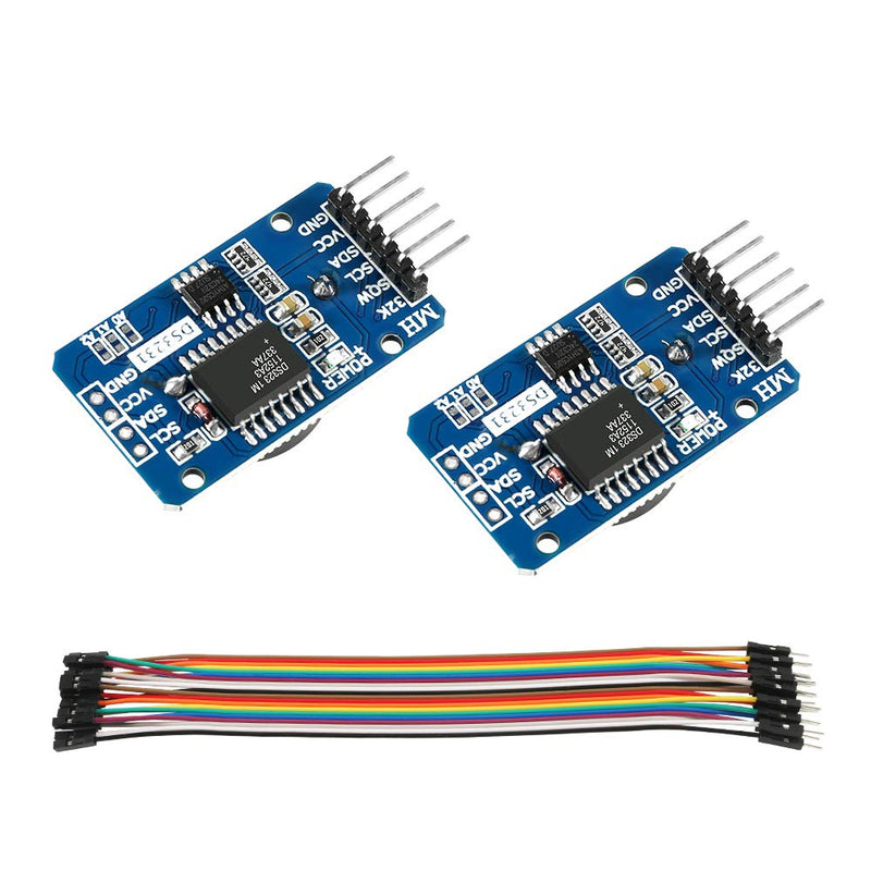 DS3231 AT24C32 IIC RTC Module Clock Timer Memory Module Beats Replace DS1307 I2C RTC Board + 20 Pieces Male to Female Jumper Cables