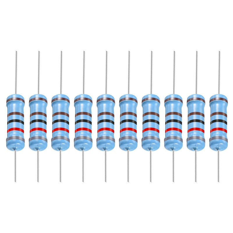 YOKIVE Pack of 30 Metal Foil Resistors 8.2 K Ohm Resistor with 2 W 1% Tolerance Cable Good for DIY Electronic Projects (5 Colour Bands 15.5+/-1 mm)
