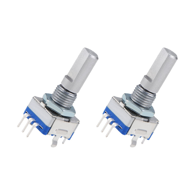 QUARKZMAN EC11 Encoder Code Switch Potentiometer 360 Degree Rotation for Volume Control or Data Selection on LED or LCD Display [7 Pins 20 mm Wave] Pack of 2