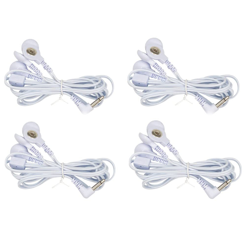 TENS Wire Cable Electrode Cable Cable for TENS Machines 2.5mm Male to 3.5mm Snap Lock 4 Pack