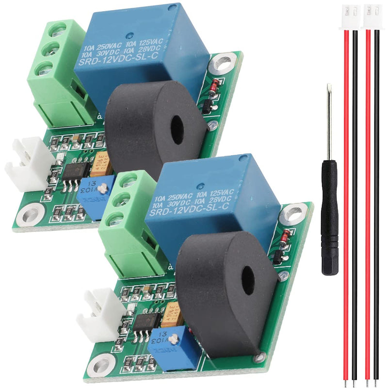 [AUSTRALIA] - Youmile Current Detection Sensor AC Current Sensor Module 5V 12V 24V 0-5A Adjustable Relay Protection Module Overcurrent Protection Switching Output with Screwdriver (12V) Pack of 2 
