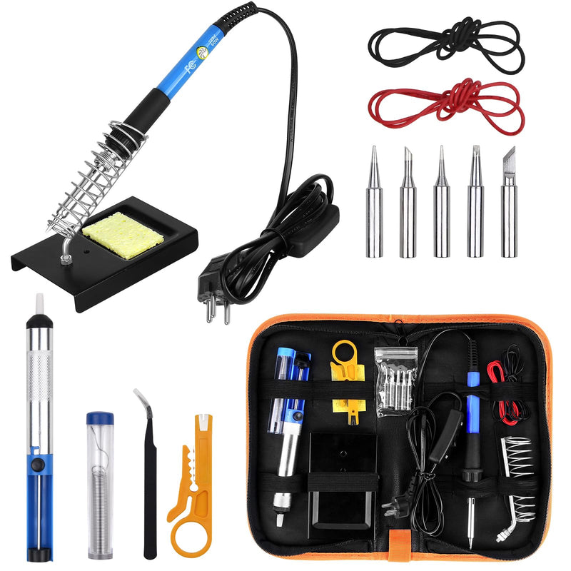 Sondiko Soldering Iron Set, 60 W/220 V Soldering Iron with Adjustable Temperature, On/Off Switch, 5 Interchangeable Tips for Soldering, Wood Engraving, Hot Cutting, Pyrography, Soldering Set for Sondiko 14-in-1 Soldering Iron Set