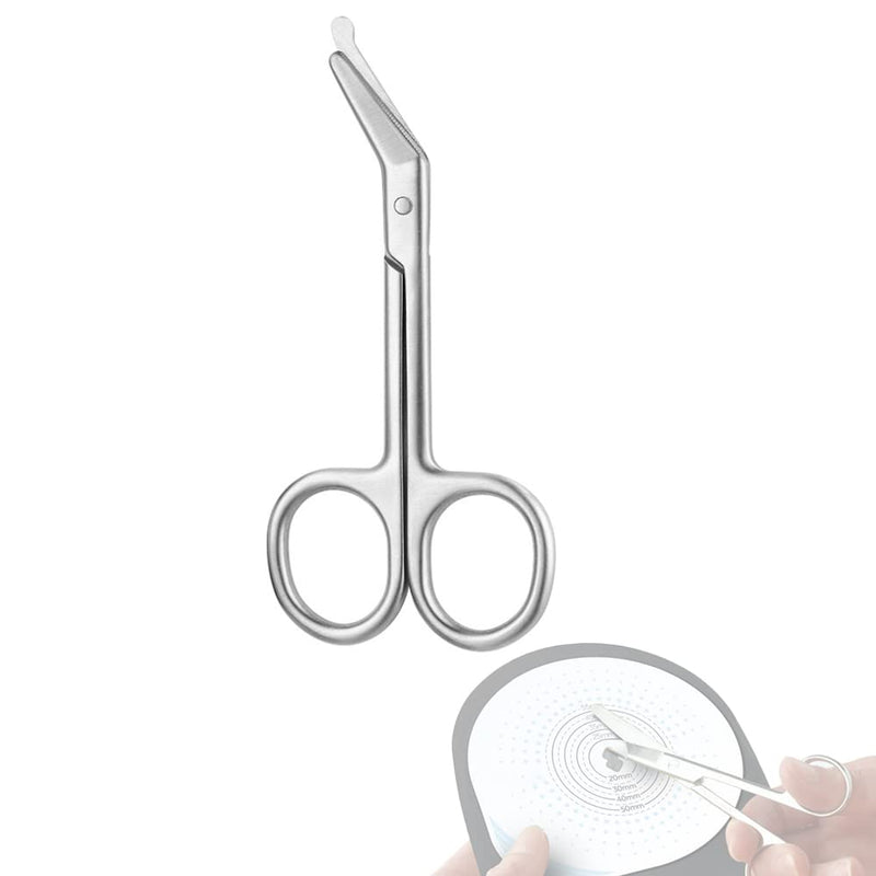 Ostomy Bag Scissor - Stoma Pouch Shear with Blunt Round Tip for Colostomy Ileostomy Care, Stainless Steel, 4.4" L, 1Pcs 1
