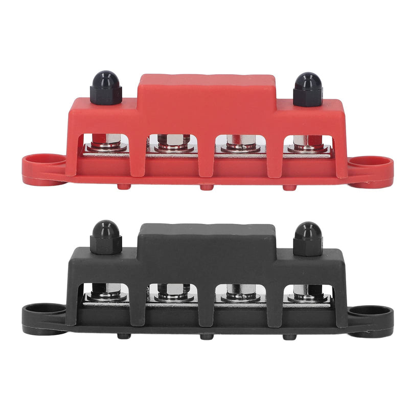 [AUSTRALIA] - 2pcs Power Distribution Block M8 Screw 4 Terminal Terminal Block Busbar DC 48V 250A with Brass Board for Automotive Boat 