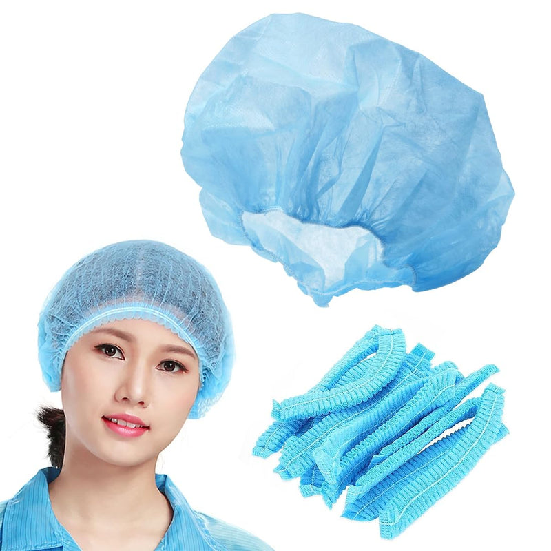 Pack of 20 Disposable Non-Woven Bouffant Caps, Anti-Dust Protection, Headwear, Headwear with Elastic Stretch Band for Medical Laboratories, Nurse, Tattoo, Hospital