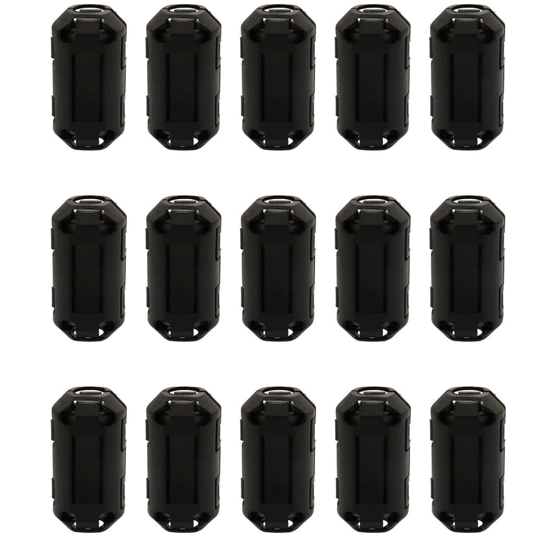 15Pcs 7mm Clip-on Ferrite Ring Core RFI EMI Noise Suppressor Cable Clip for Telephones Tvs Speakers Radio Audio Equipment Noise Suppressor Video Cable Power Cord