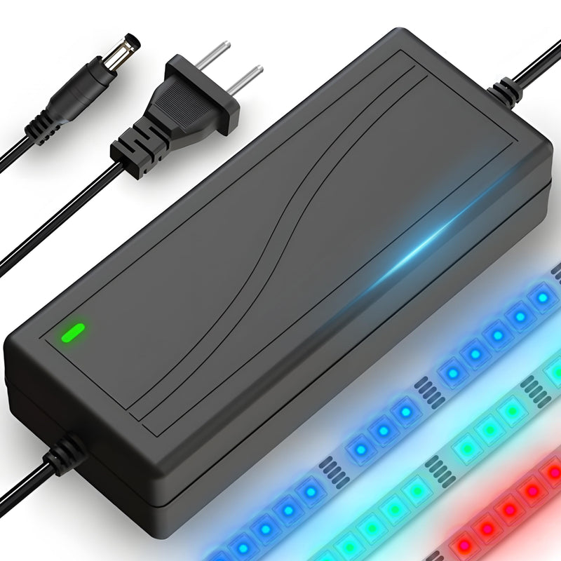 Retoo LED Power Supply Power Adapter 12 V Transformer DC Maximum Power Supply for LED Strip 5A Stripe Charger Adapter Power Supply Driver Converter EU Plug Black