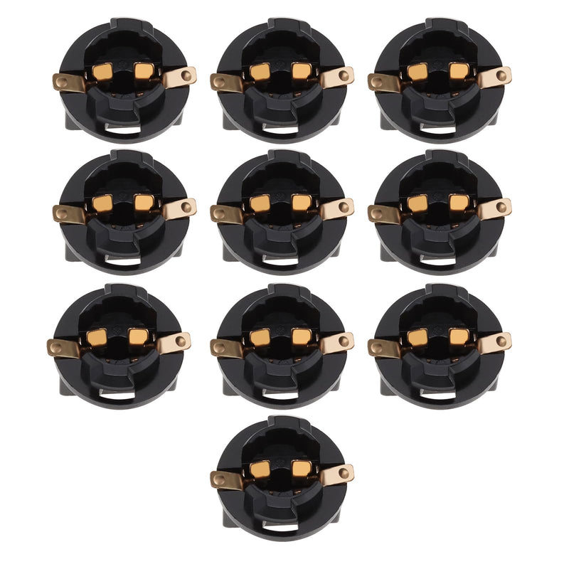 EMSea Pack of 10 Light Bulbs Base Holder Light Bulb Lamp Holder Instrument Panel Dashboard Bulbs Socket Holder for T10 501 168 194 Type Miniature Twist Lock Wedge Base Bulbs
