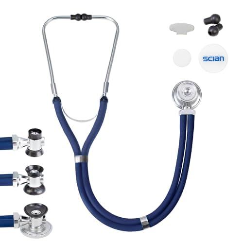 [AUSTRALIA] - SCIAN Sprague Rappaport Stethoscope for Nurses, Doctors, and Home Use, Multifunctional Cardiology Stethoscope Double Head with Adults, Children and Toddlers, Changing Bell (UK Blue) UK Blue 