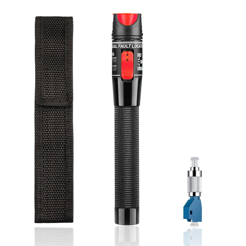 50 MW FTTH Fibre Optic Tester, Visual Fault 50 km Locator Fibre Optic Cable Tester Fibre Optical, VFL Fibre Optic Tester, Fibre Optic Cable Tester with Singlemode 9/125 um FC Male to LC Female Adapter red