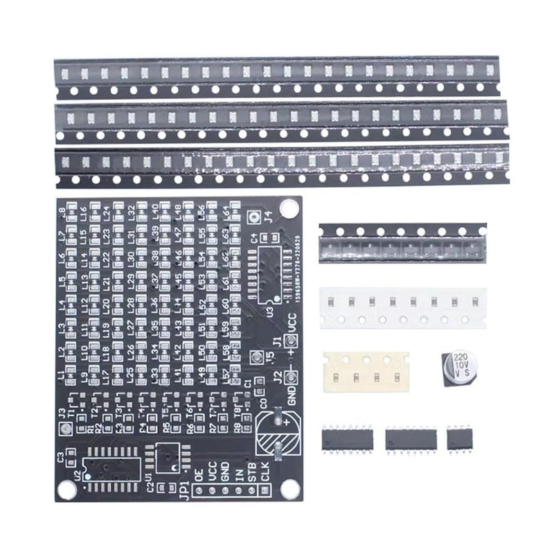LED Welding Practice Board Kit, DX-TP16 64 SMD LED Patch Matrix Advertising Screen Soldering Practice Kit for Beginners