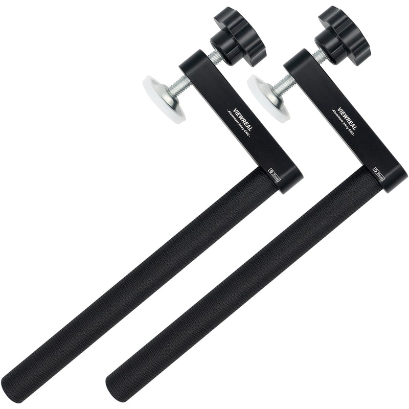 Pack of 2 Extended Hold-Down Brackets 20 mm Bench Hooks for Woodworking Workbench, Hold-Down Workbench, Adjustable Aluminium Alloy 20mm Black