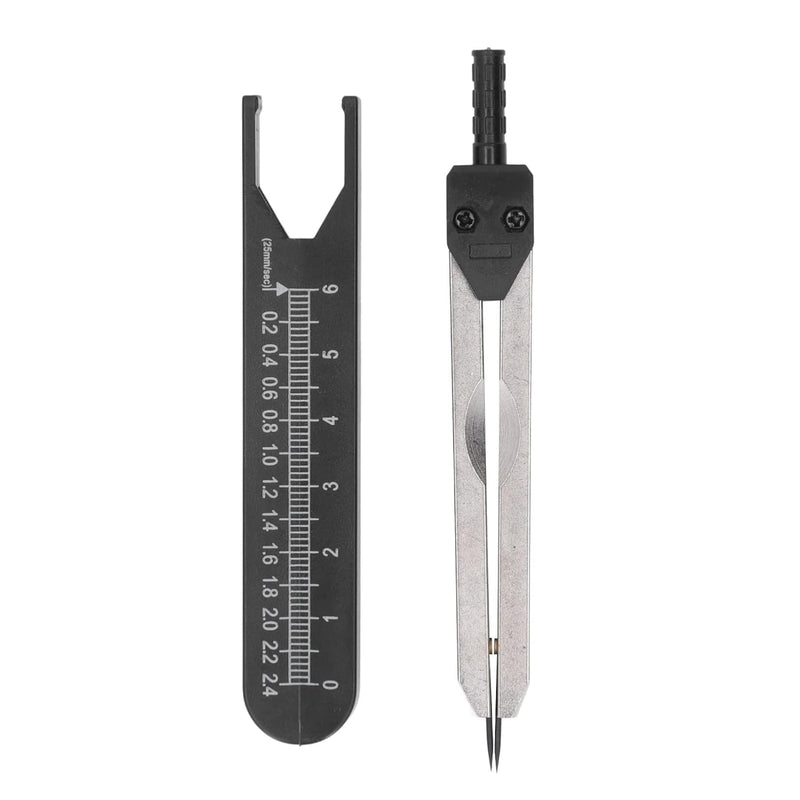 ECG Measuring Ruler, ECG Vernier Caliper, Stainless Steel, 0-2.4 Inch, Ruler, Design Divider, Measuring Tool for Nursing (Black) black
