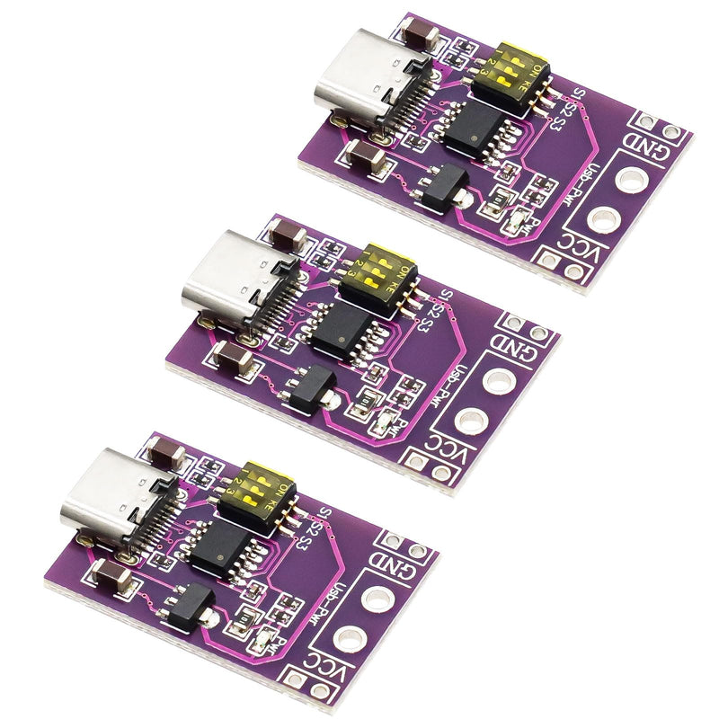 ARCELI Pack of 3 PD/QC/AFC Fast Charge Decoy Trigger Module, Support 5V 9V 12V 15V 20V Fixed Voltage Output