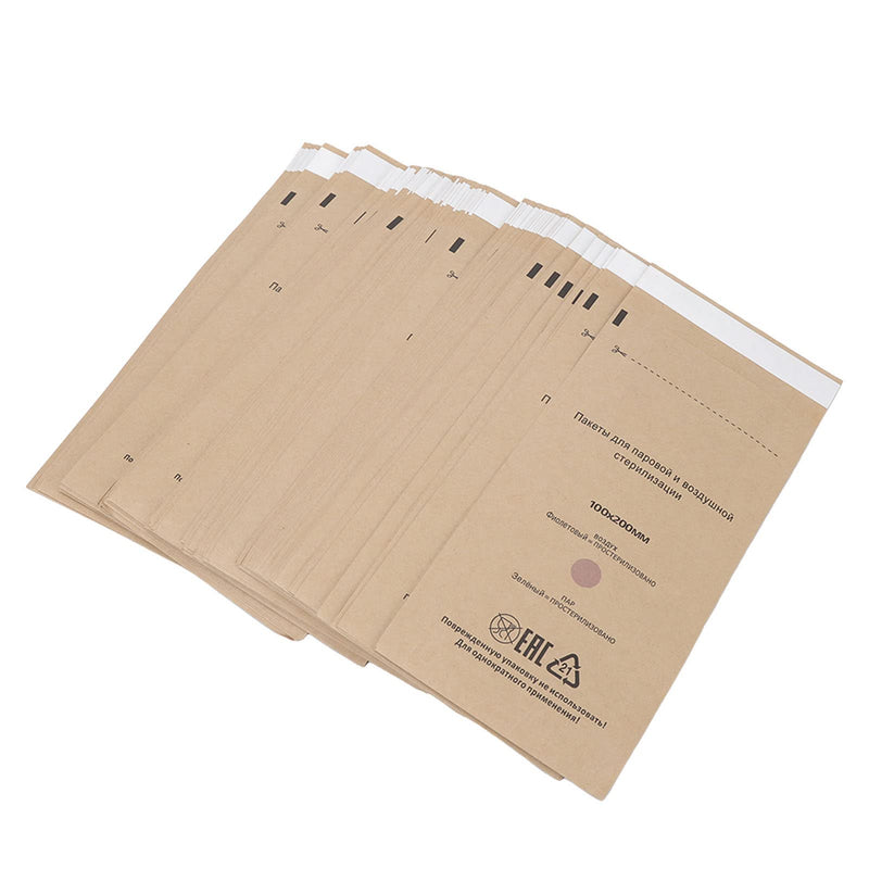Sterilisation Bags for Dental Clinic, Self-Sealing Bags, Self-Adhesive Sterilising Bags for Oral Hygiene and Nail Art, Beauty Salons and Dentists, Pack of 100