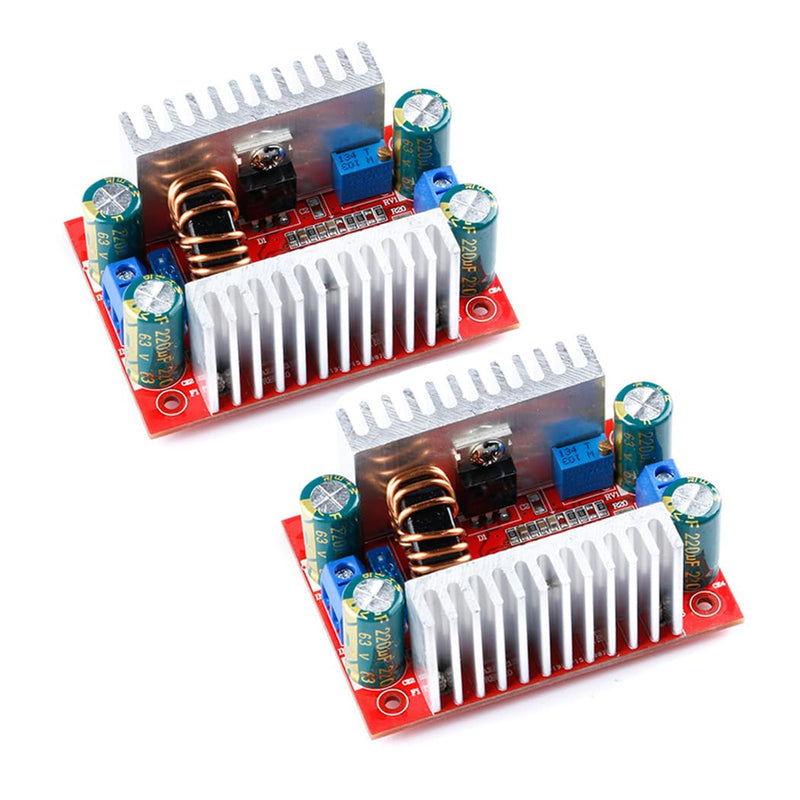 Hailege 2pcs 400W 15A DC Step Up Boost Power Module 8.5-50V to 10-60V Constant Current Adjustable Transformer Voltage Amplifier LED Drive Module