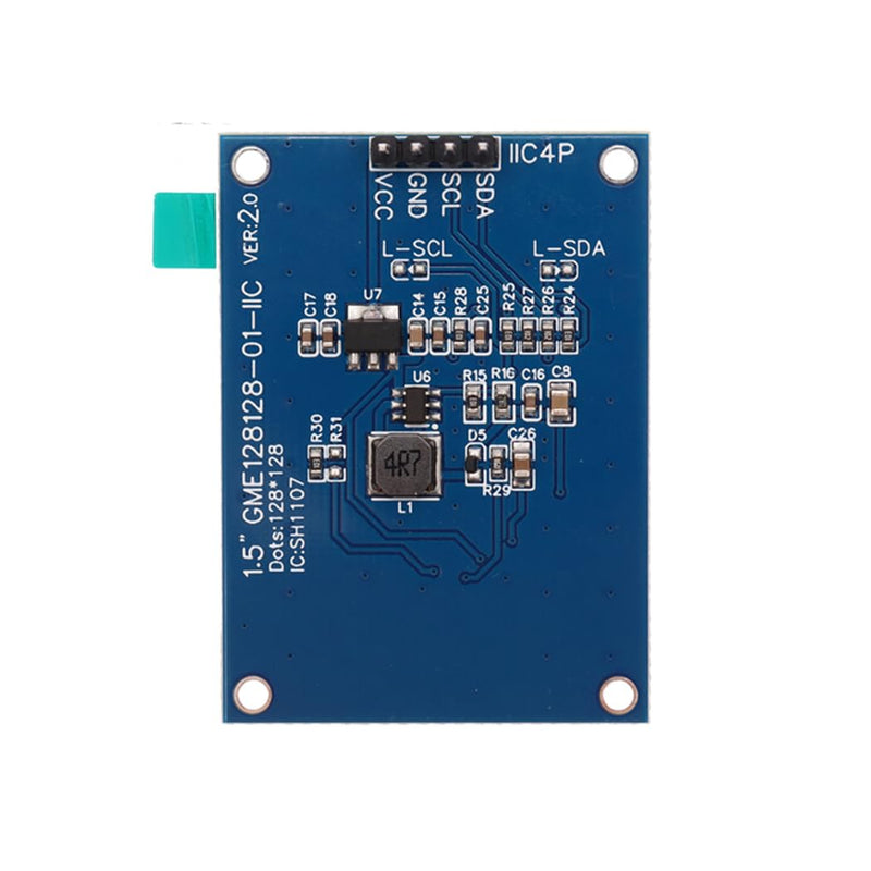 [AUSTRALIA] - Hailege 1.5 Inch SH1107 OLED Display Module 1.5 Inch IIC I2C 4 Pin 128 x 128 OLED Screen LCD Display White 
