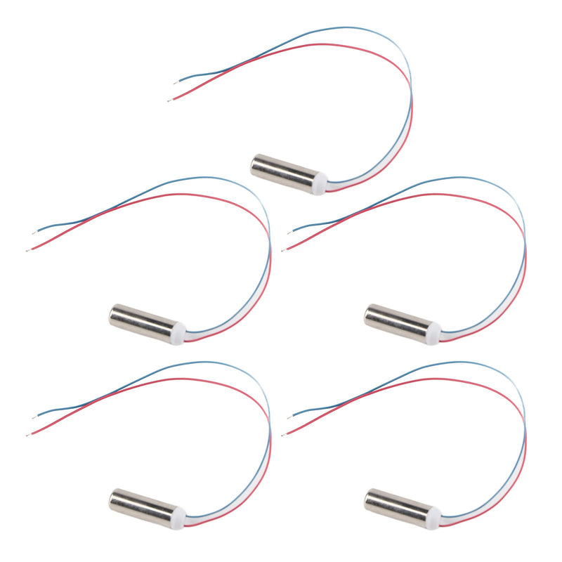 5pcs 14500rpm 0.14W 0.038A 3.7V Waterproof Vibrating Mini Motor Cylindrical Coreless Vibration Motor for Electric Toothbrush, Massager, Smart Glasses