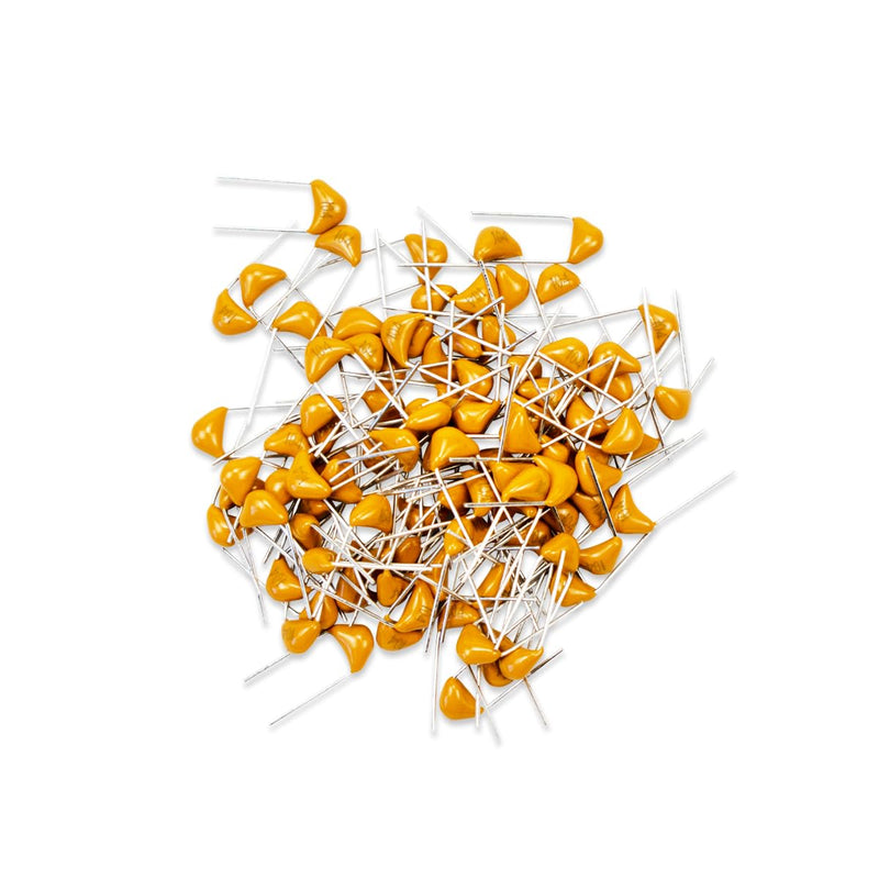 Innfeeltech 100pcs 50V 100nF Monolithic Ceramic Capacitor Yellow Electronic Accessories for Computer and Phone 44NF