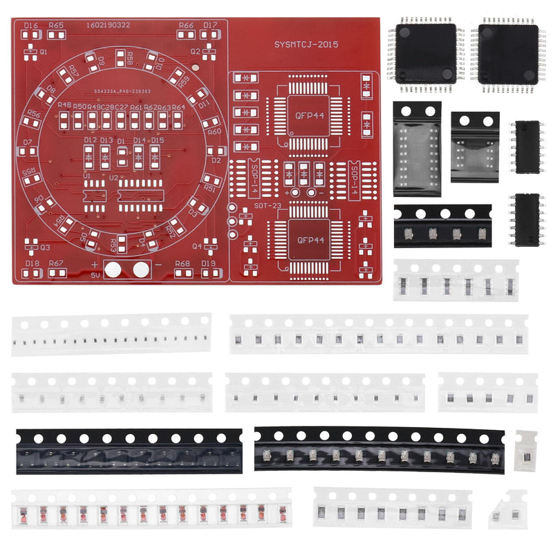 [AUSTRALIA] - EMSea DIY SMD/SMT Components Practice Board Soldering Skill Training Kit CD4017 NE555 for Christmas Decorations Desktop Decorations 