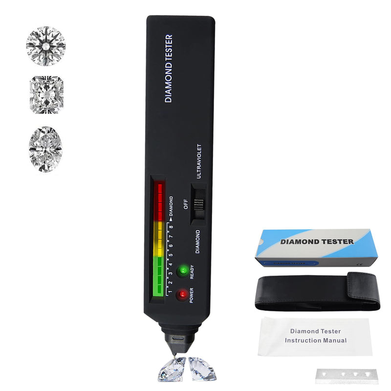 [AUSTRALIA] - Diamond Tester Pen, Diamond Tester with Ultraviolet (UV) Light, High Accuracy, Jewellery, Diamond Tester, Professional Diamond Tester Pen for Jewellery with High Accuracy Gemstone Identifier 
