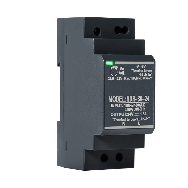 Jadeshay DIN Rail Power Supply 24 V 1.5 A 30 W DIN Rail Power Supply 12 V HDR-30-12 30 W 24 V 1.5 A Switching Power Supply DIN Rail Transformer AC/DC Single Phase Transformer HDR-30W-24V1.5A