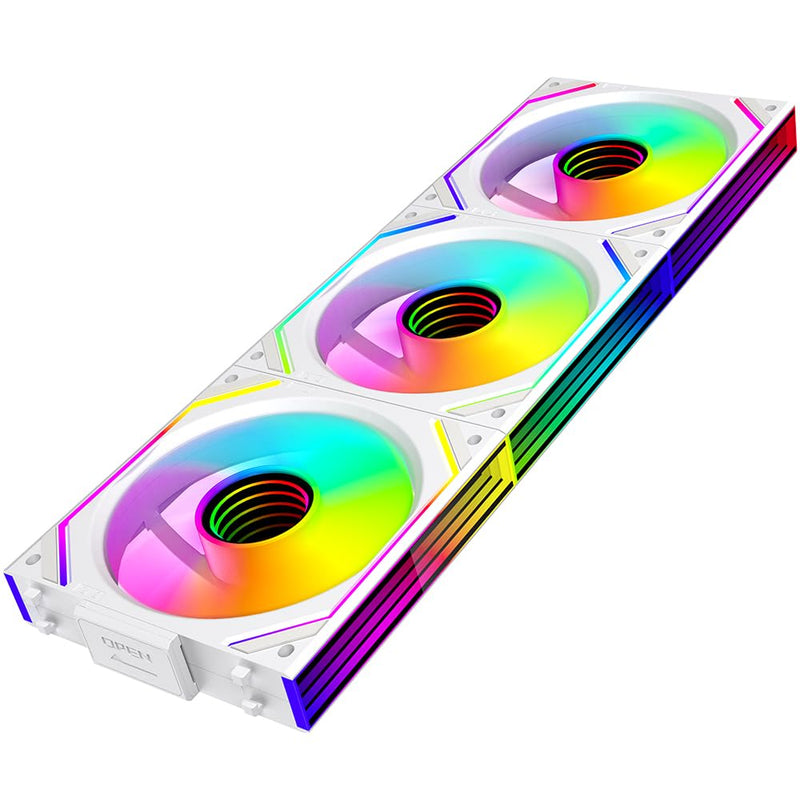 TZMRIT Interstellar-V2 Infinity Mirror ARGB PWM Fan 120 mm White, RGB Fan 120 mm, Triple Pack (White Reverse Flow) White Reverse Flow-V2