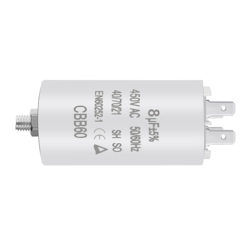 [AUSTRALIA] - OFFCUP Motor Capacitor CBB60 Starting Capacitor 8μF 450V Capacitor 8μF 450V CBB60 Capacitor Plug Suitable for Electric Motors and Swimming Pool Pumps Electric Motor, 50/60Hz 8µF 