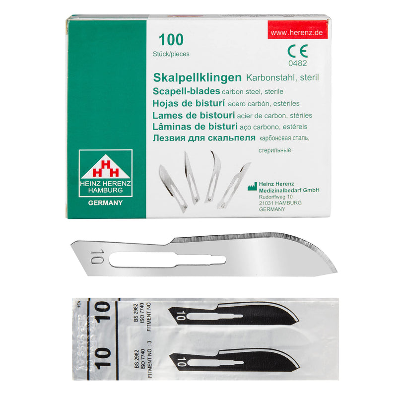 Shehadeh - Pack of 100 Sterile Scalpel Blades Figure 10 for Scalpel Holder No. 3 - Extremely Sharp