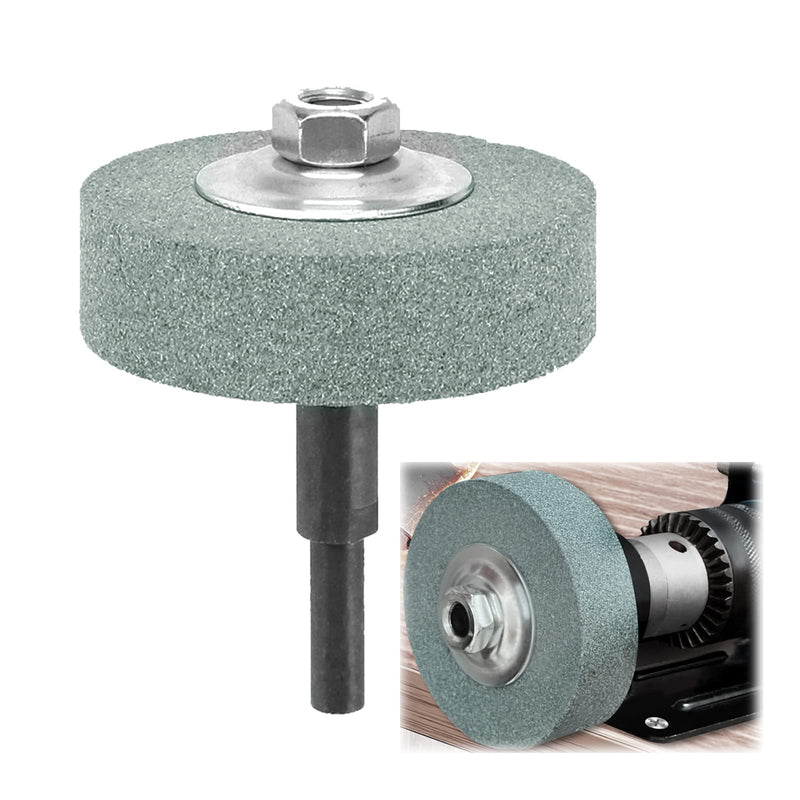 XZEIT Grinding Wheel Adapter and Grinding Stone for Drill, Metal Grinding Head, Convert Electric Drill to Grinder, 75mm OD 10mm Inner Diameter Green