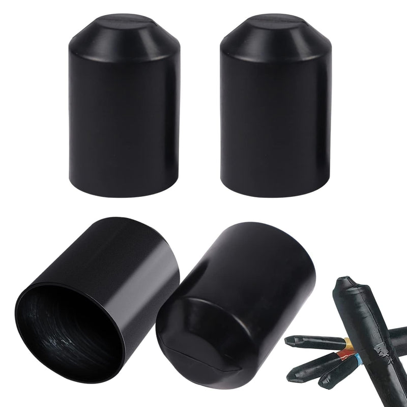 Heat Shrink Tube Heat Shrink Caps 50 mm Warm Shrink End Cap Waterproof Insulation Protection for Cable End Pack of 4 (50 mm)
