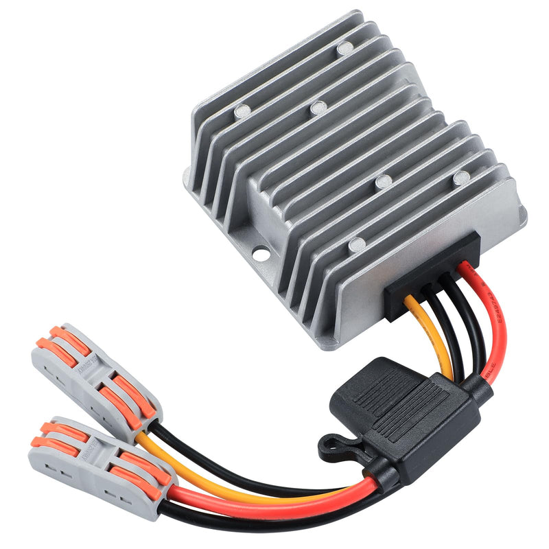 [AUSTRALIA] - 240W DC-DC Boost Converter, 12V/24V to 48V 5A Boost Transformer - Waterproof IP67,Suitable for Golf Carts, Solar Panels, Electric Scooters, Overload/Short Circuit Protection Grey-DC 12V to 48V5A 