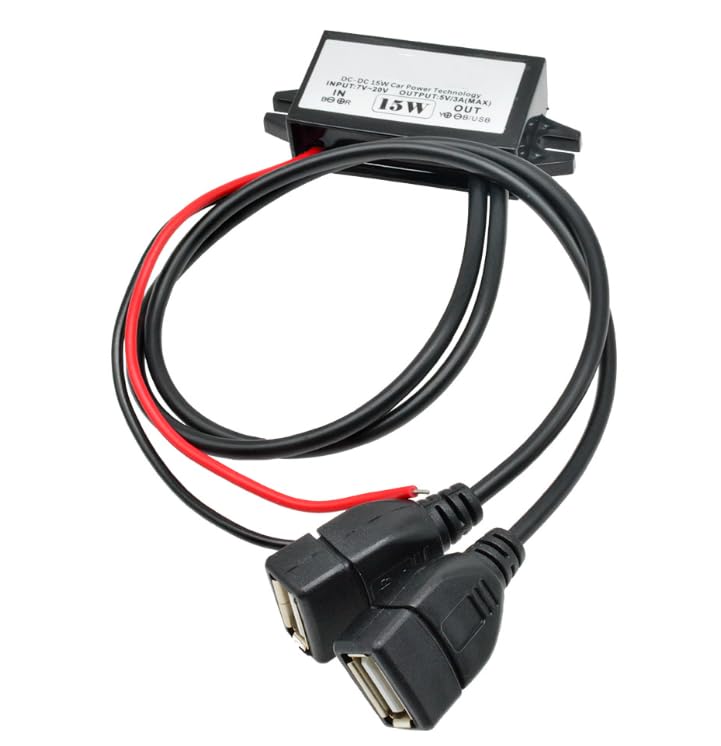 [AUSTRALIA] - Heemol 12V to USB, 12V to 5V USB Adapter, Buck Converter Module 3A 15W DC to DC Car Power Converter Adapter (Dual USB) 1 Items 