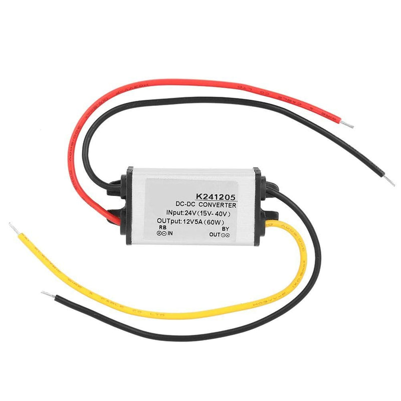 BuyWeek Power Supply Voltage Converter DC-DC Converter 24V to 12V, 5A Power Supply Aluminium Housing Power Supply Transformer for LED Strip Car Audio Radio LED Display