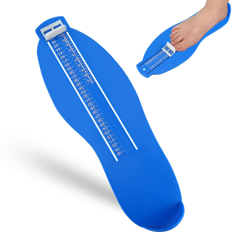 JSMTKJ Foot Gauge, Shoe Sizes Measure Sizes with 1 Tape Measure Feet, Kids Adult Shoe Gauge for EUR UK Shoe Gauge (Blue), blue