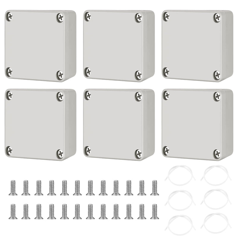 Electronic Junction Box, Junction Boxes, Waterproof IP65, Surface-Mounted Junction Box, Surface-Mounted Box, Electronic Project Box, Connection Box Housing Plastic (Grey White Colour, 63 x 58 x 35 mm) 63x58x35mm Grey and white colour