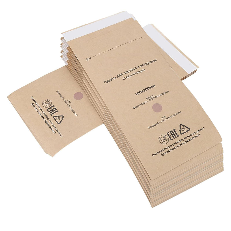 [AUSTRALIA] - LINBEAUTI 10 x 20 cm Sterilisation Bags, 100 Pieces Self-Adhesive Nail Device Cleaning Bags for Cosmetics and Nail Devices, Steriliser Accessories 
