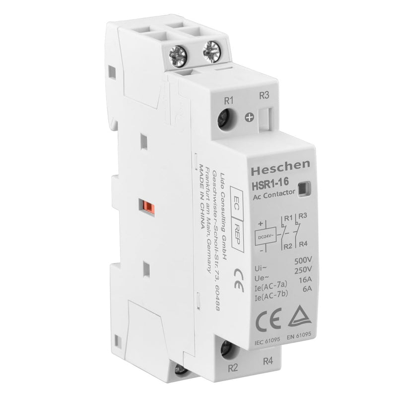 [AUSTRALIA] - Household AC Contactor, HSR1-16, Ie 16A, 2 Pole, 2NC, DC 24V Coil Voltage, 35mm DIN Rail Mount 