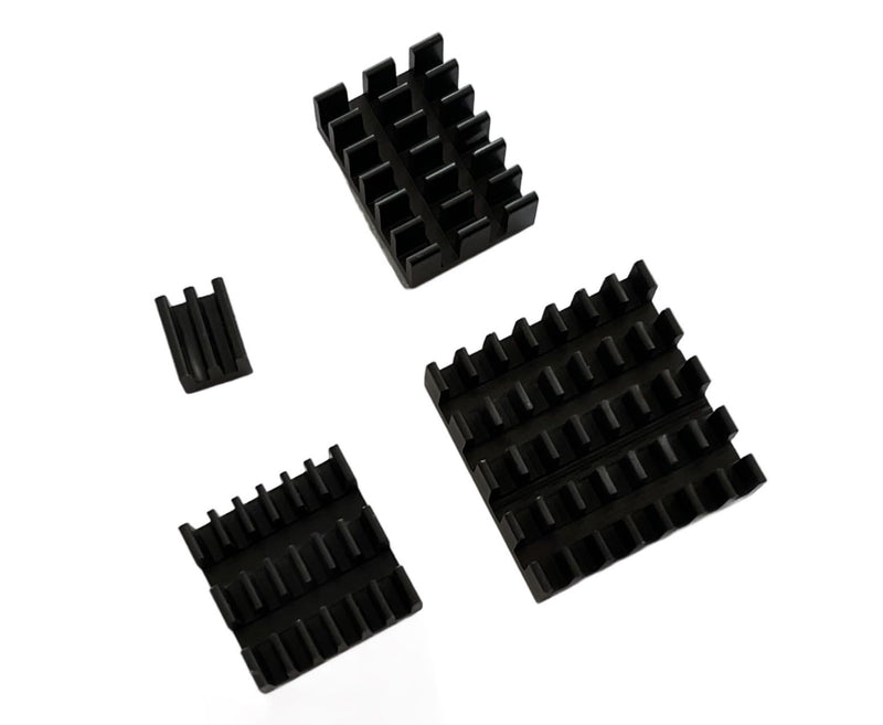 [AUSTRALIA] - ITSTUFF Aluminium Heatsink Set of 4 Black for Raspberry Pi 5 Self-Adhesive Quiet Passive Cooling 