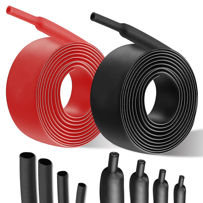[AUSTRALIA] - 4:1 Heat Shrink Tubing, Diameter 12 mm & 2 m Heat Shrink Tubing, Sold by the Metre, Heat Shrink Tubing, Waterproof Insulation Tape for Cable Soldering Connections, Repairs, Cable Bundling (Red Ø12mm & 2m 