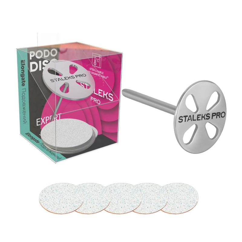 [AUSTRALIA] - STALEKS PRO Pododisc Basis L 25mm with 5 Refills 180 Grit Stainless Steel Long Shank 