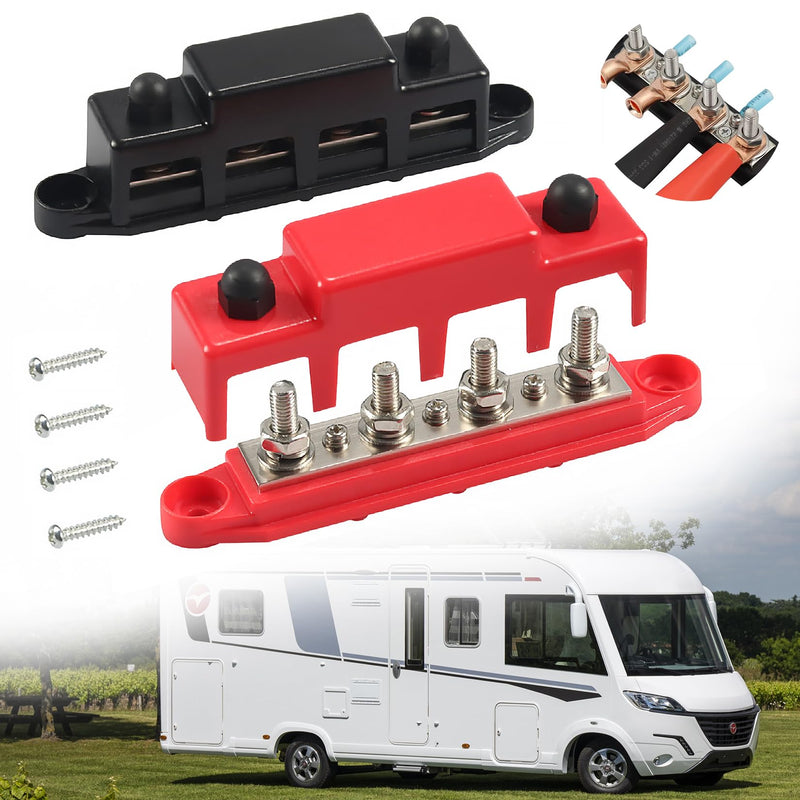 [AUSTRALIA] - Idota Bus Bar 12 V - 48 V DC Bus Bars Distribution Block 150 A Busbar with M8 Terminal Bolts Power Rail for Car Boat Solar System 
