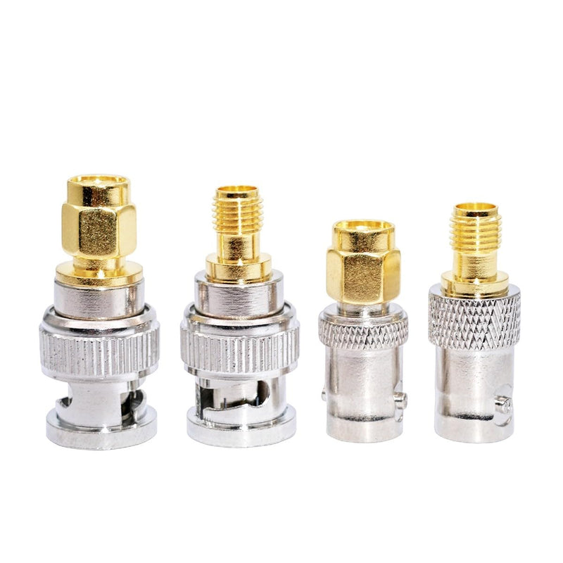 JZK Set of 4 High Frequency Coaxial Male SMA Male Female to BNC Adapter BNC Male Female to SMA Male