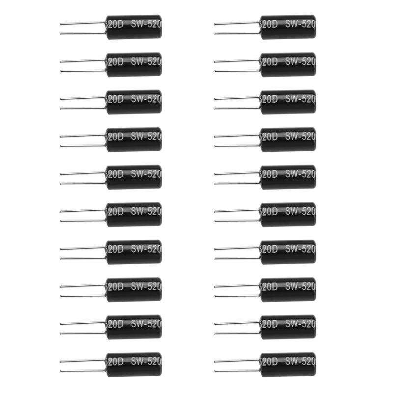 VGOL Ball Angle Tilt Vibration Switch SW-520D Ball Switch Tilt Sensor Switch 22.2 x 5.2 mm for Small Household Appliances Sports Equipment Black Pack of 20