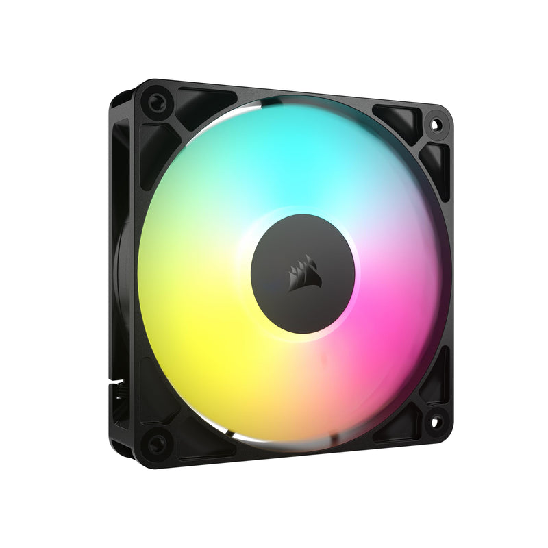 CORSAIR RS120 ARGB 120mm PWM Fan – Daisy-Chain Connection – Low-Noise – Magnetic Dome Bearing – Single Pack – Black 1 x 120mm