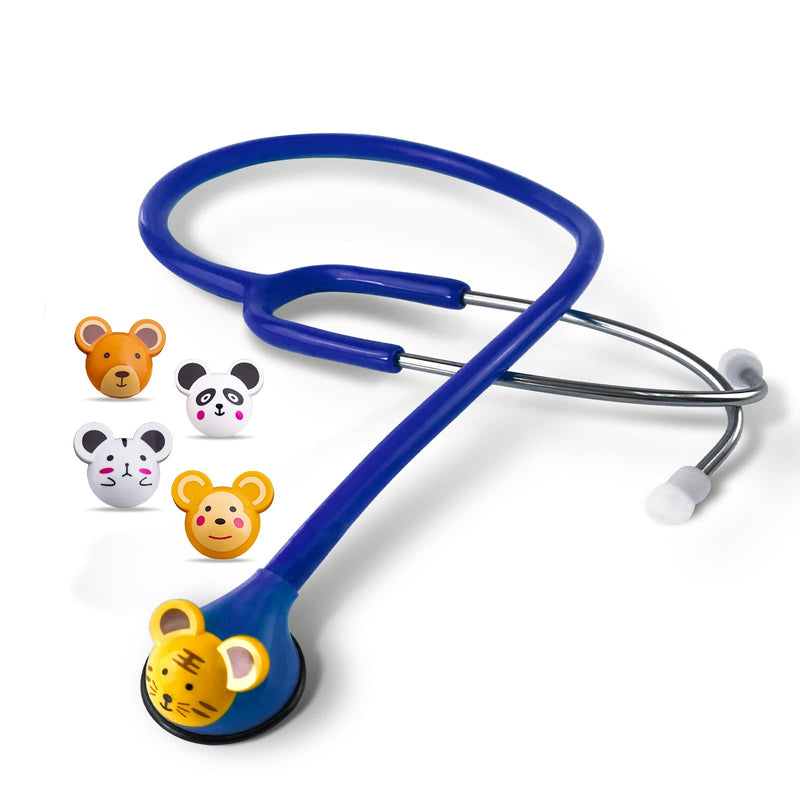 SCIAN HS-30Q Children's Stethoscope with Multiple Colours, Cartoon Animals Design Stethoscope for Clinician, Nurse, Home Use (Blue) Blue