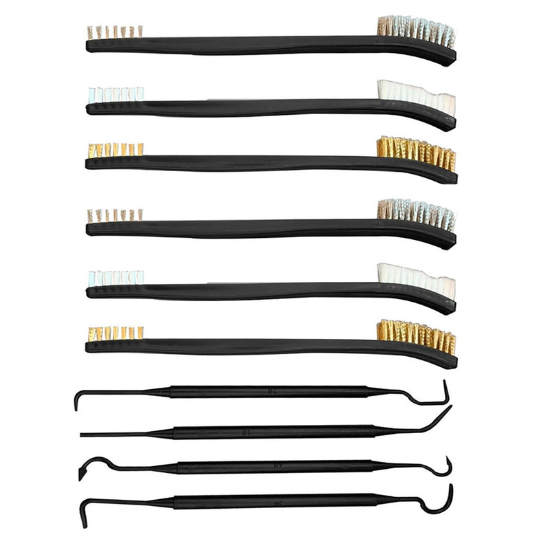 6 Pieces Metal Brush with Double Ended + 4 Pieces Cleaning Tips, Mini Metal Brushes for Cleaning Slag and Roller